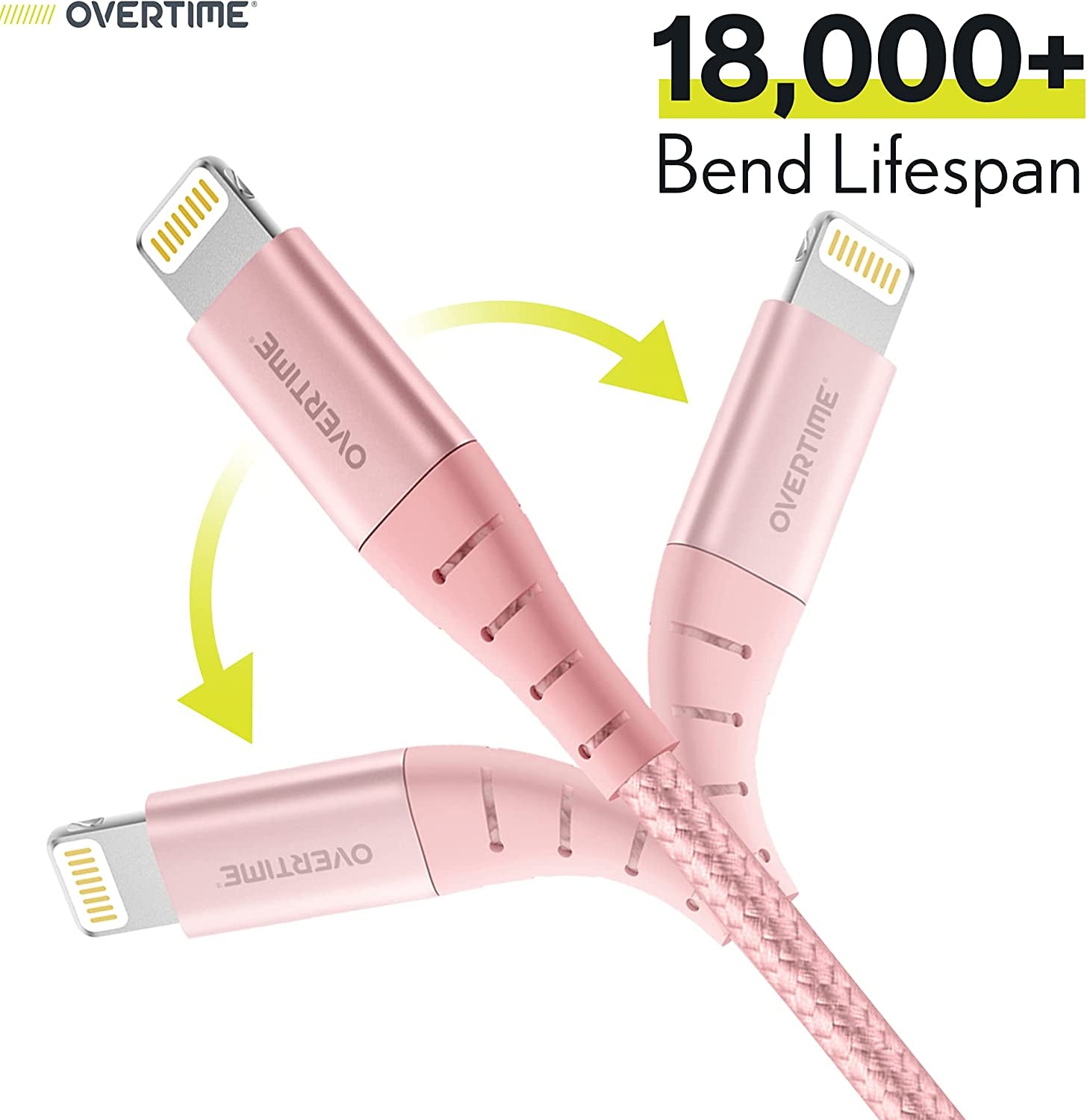 Ultimate iPhone Charger Set: Apple MFi Certified Lightning Cable with Dual USB Wall Adapter - 10ft in Stylish Rose Gold