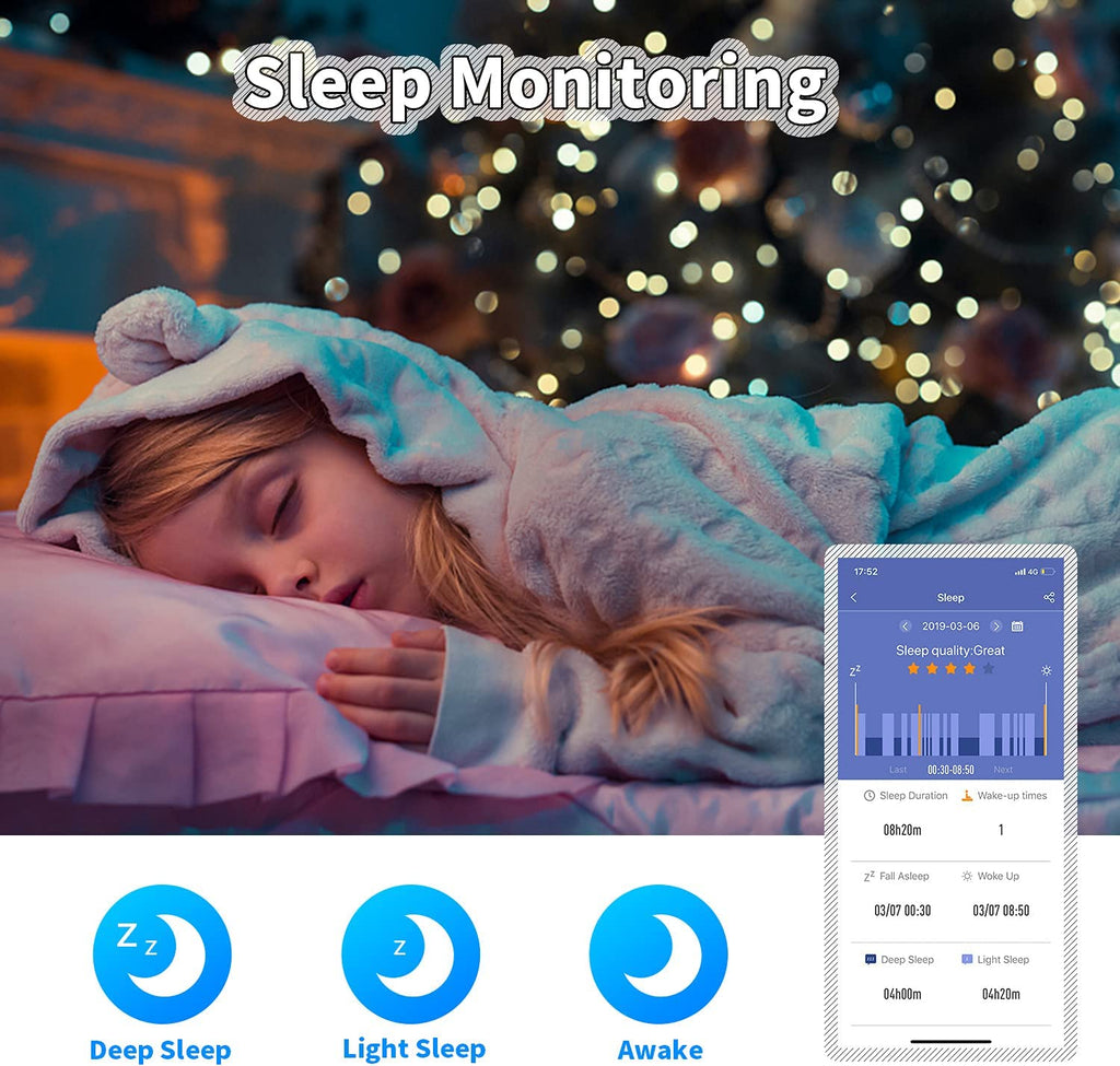 Fun and Functional Kids Fitness Tracker Smartwatch - IP68 Waterproof with 11 Sport Modes, Heart Rate Monitor, and Activity Reminders for Ages 6-16